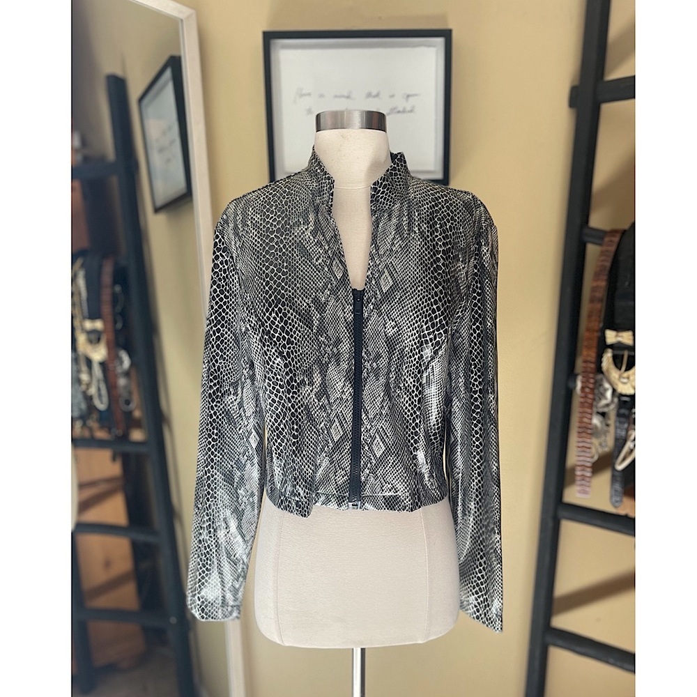 VINTAGE BANJO Vinyl snakeskin jacket sz L